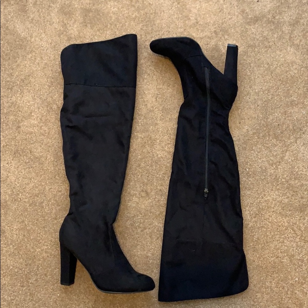 Long Black  heels boots